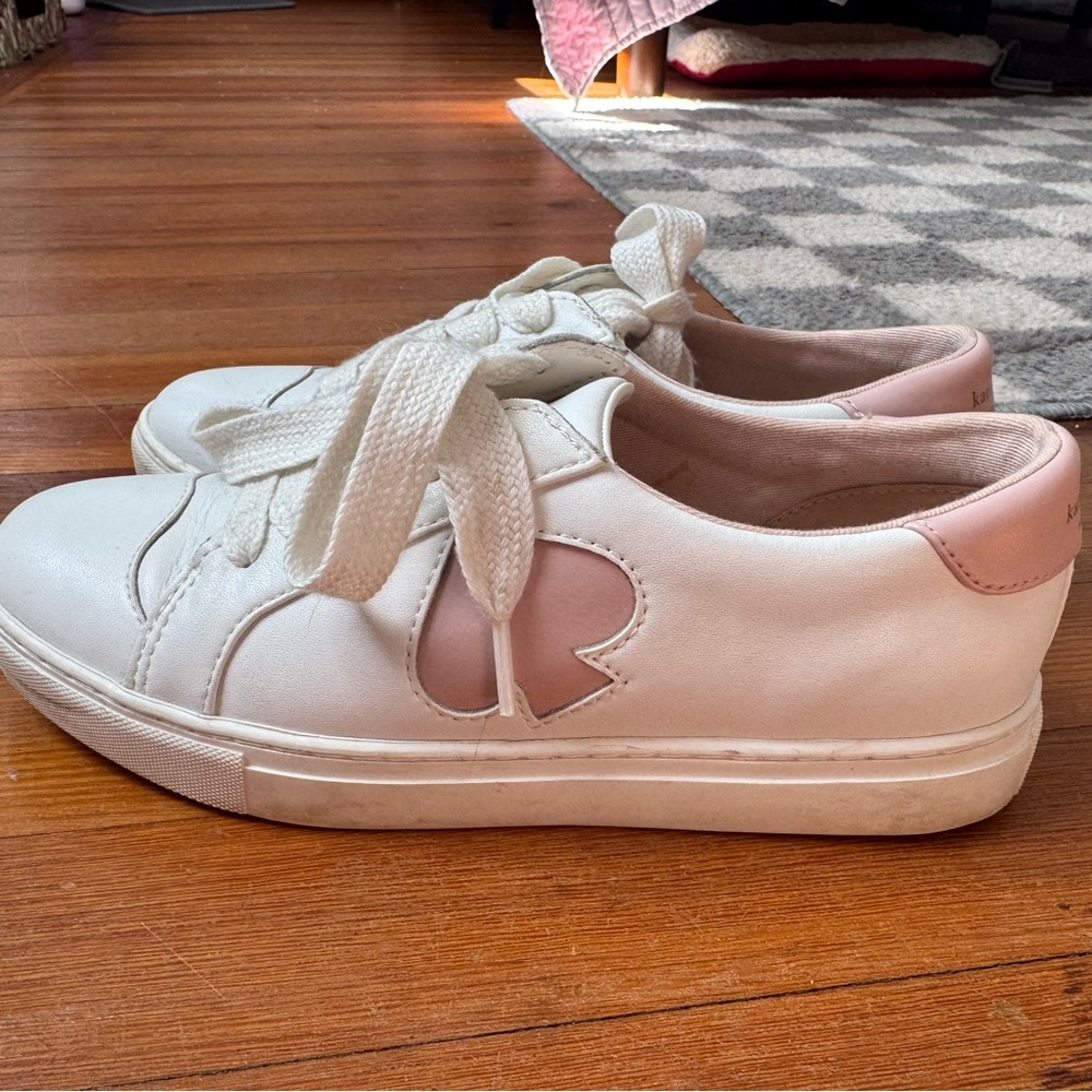 Kate Spade Womens Size 8 Pink and White Sneakers